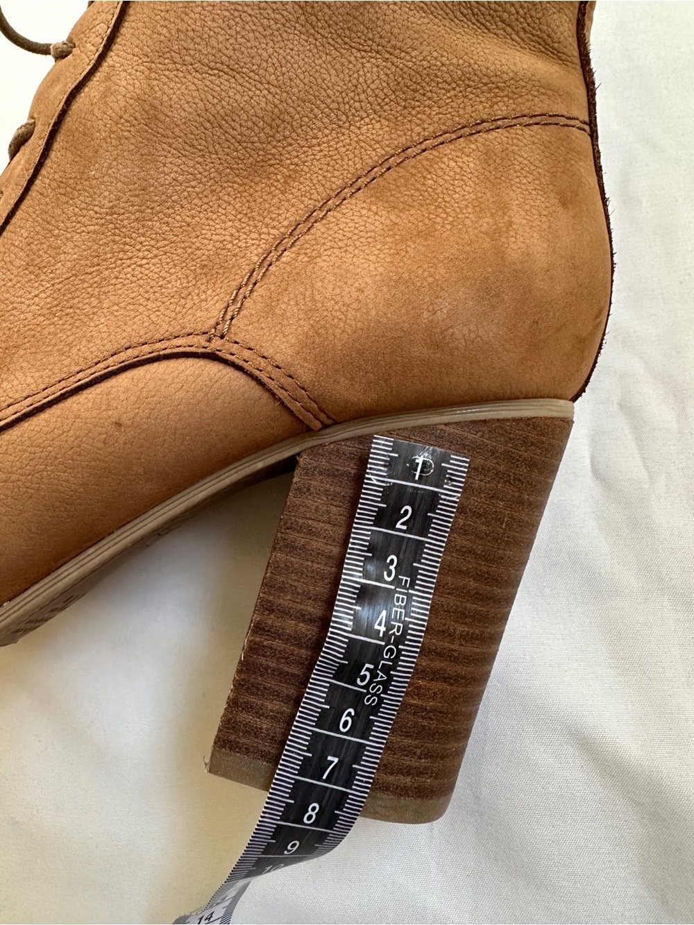 Aldo Brown Lace-Up Stacked Heel Ankle Boots - Picture 7 of 16
